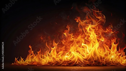 Fire flame on background, fire, flame,isolated, red, heat, energy, burning, hot, element, bright, fiery, realistic photo