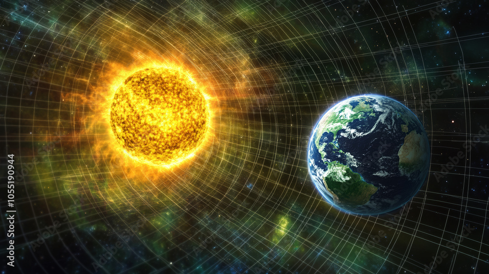Obraz premium sun and planet