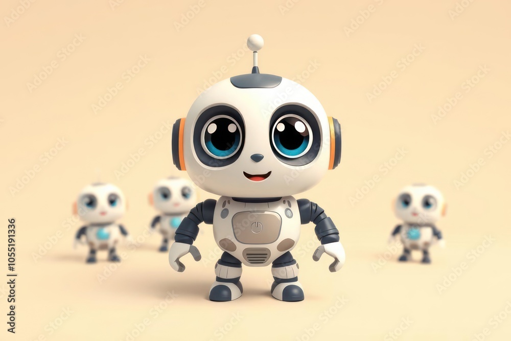 Cute Robot with Big Eyes Cute Robot with Big Eyes