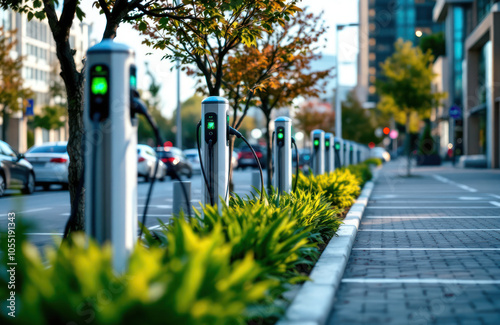 Electric Vehicle Charging Stations in City