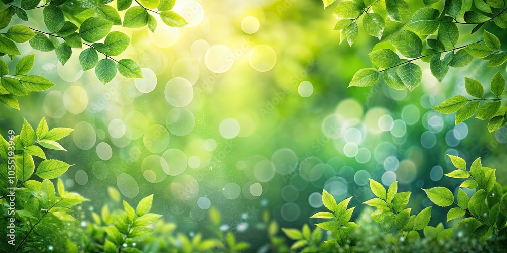 Beautiful background of defocused lush foliage and bokeh in a natural spring summer setting , nature, spring, summer, fresh