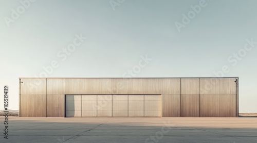 Desert Hangar: Minimalist Architecture in Arid Landscape 