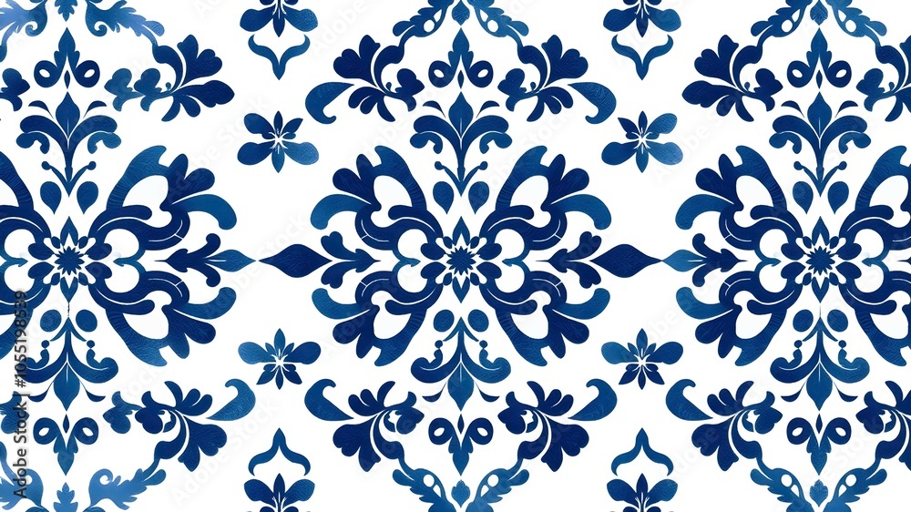 Blue damask ornament pattern. Classical luxury old-fashioned ornament. Exquisite floral baroque template.
Blue damask ornament pattern. Classical luxury old-fashioned ornament. Exquisite floral baroque template.