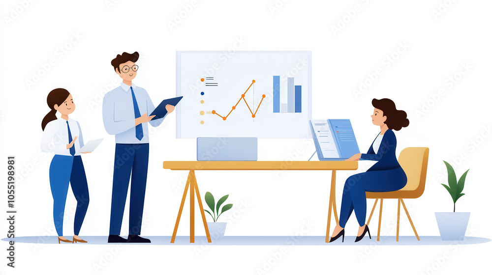 business leader presenting data to team in modern office setting, showcasing graphs and charts. atmosphere is collaborative and professional business leader presenting data to team in modern office setting, showcasing graphs and charts. atmosphere is collaborative and professional