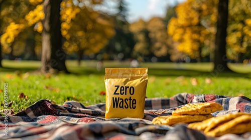 Eco-Friendly Snack Pouch in a Park Setting photo