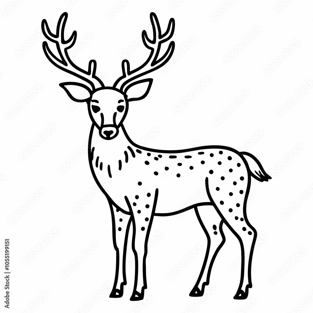 reindeer black and white illustration reindeer black and white illustration