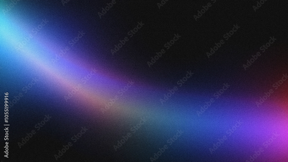 Fototapeta premium Rainbow ray light on background with grainy overlay. Crystal flare abstract effect. 