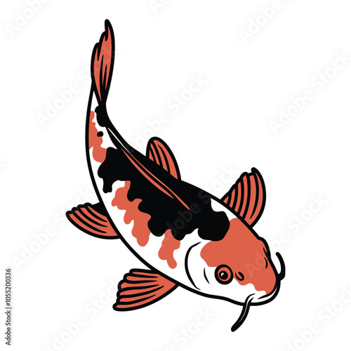Colorful Japanese Koi Fish Illustration