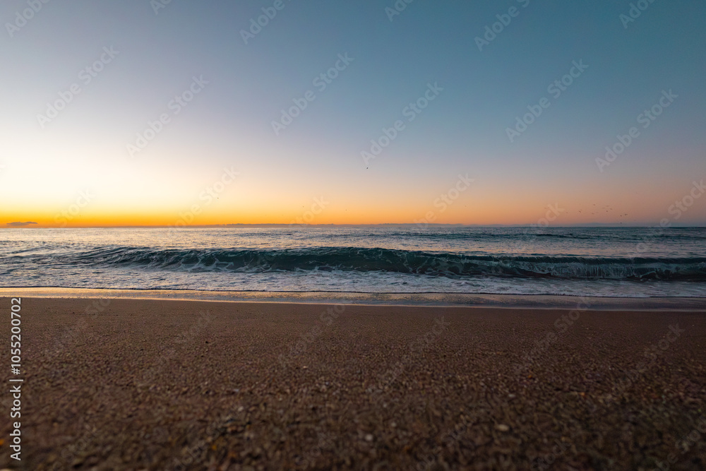 beautiful sunrise on the sea with waves beautiful sunrise on the sea with waves