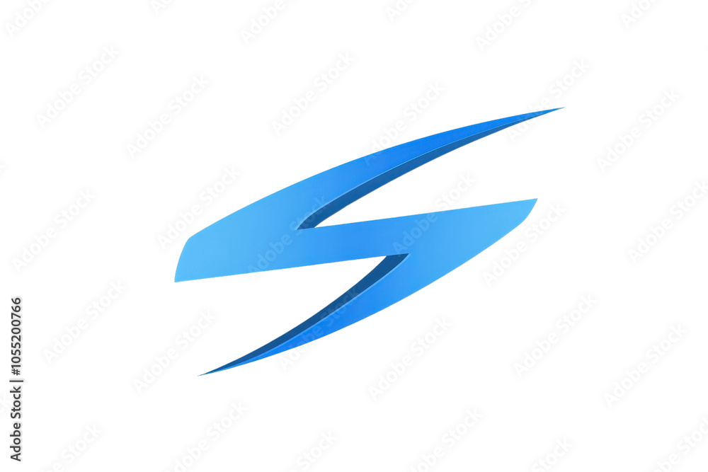 Abstract blue lightning bolt icon on transparent background, symbolizing energy, speed, and technology in a sleek modern design. Abstract blue lightning bolt icon on transparent background, symbolizing energy, speed, and technology in a sleek modern design.