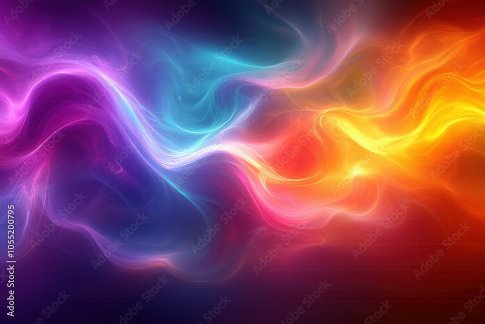 Soft Neon Waves on an Abstract Digital Background, Perfect for Technology Visualization, Graphics, and Educational Projects Soft Neon Waves on an Abstract Digital Background, Perfect for Technology Visualization, Graphics, and Educational Projects