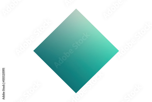 Abstract gradient diamond shape with a smooth teal color transition on a transparent background. perfect for modern design concepts.