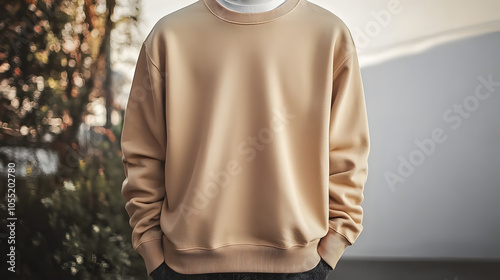 Tan Crewneck Sweatshirt photo