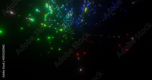 Futuristic abstract background motion lights glow neon in space 3d animation