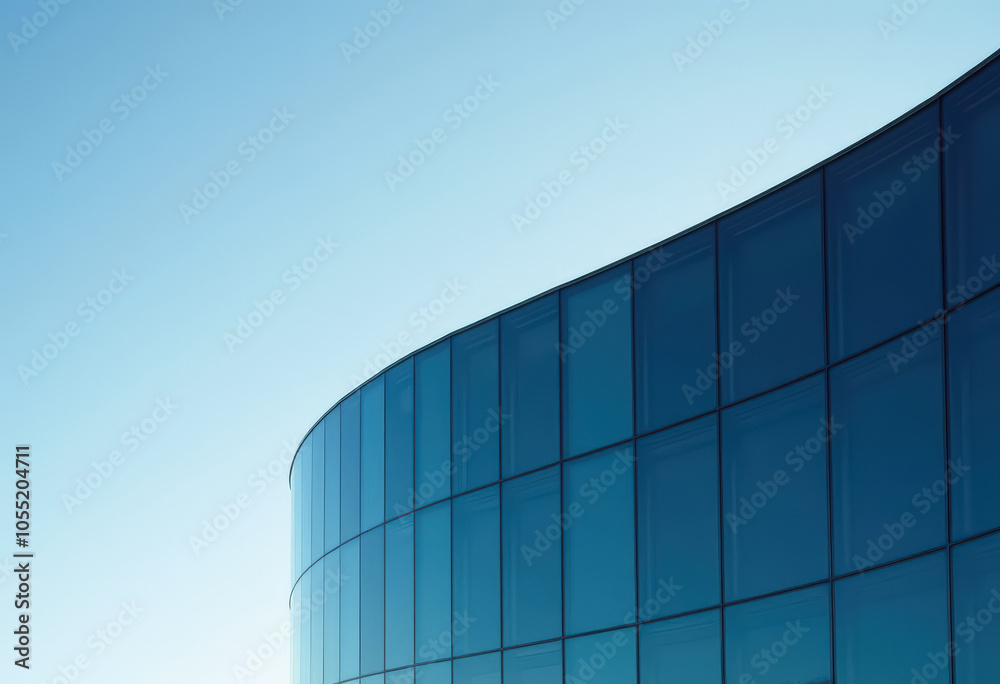 Obraz premium Contemporary glass building silhouette against a clear sky