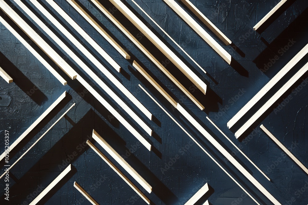 A textured fabric with diagonal lines and shadows, creating a dramatic, abstract pattern