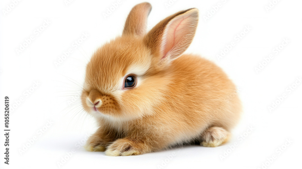 Obraz premium Adorable 4 month old baby rabbit with soft fur and twitching nose, showcasing its playful nature and curiosity. This cute creature is perfect for animal lovers