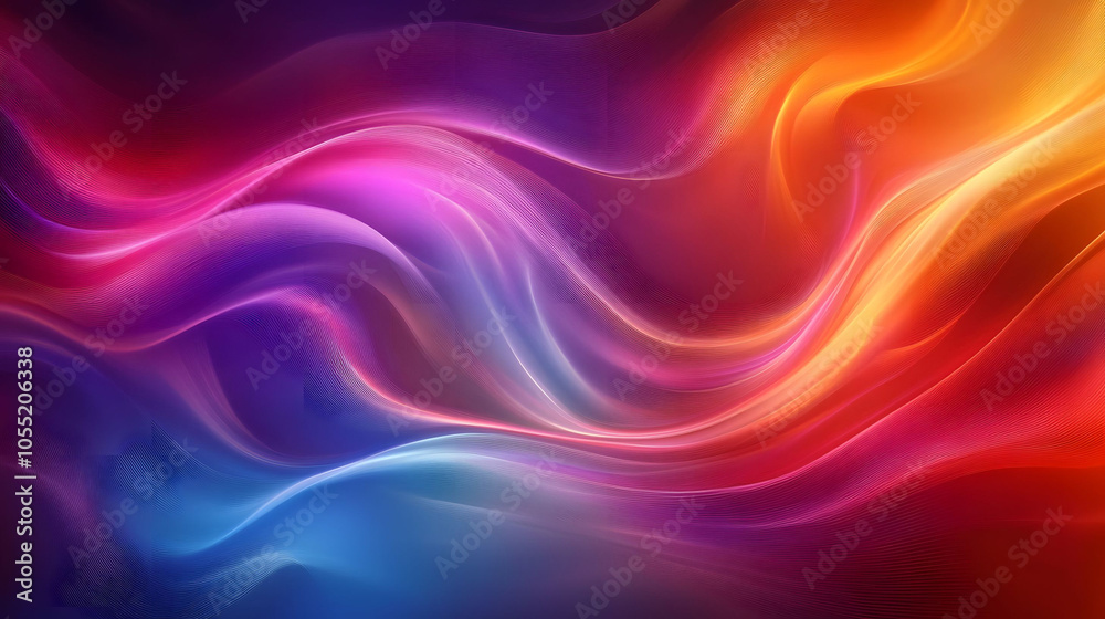 An abstract image featuring an orange background with flowing orange waves
