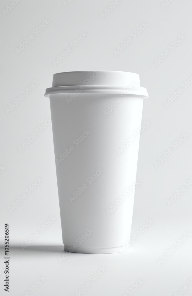 Professional takeaway coffee cup mockup for cafe branding. Premium template for beverage packaging and logo presentation.