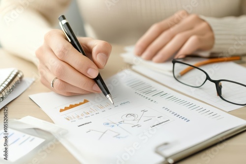 Elegant desk with visionary goals and strategic charts, symbolizing inspiring leadership