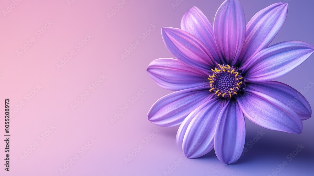 Obraz premium Close-up of purple flower with soft gradient background