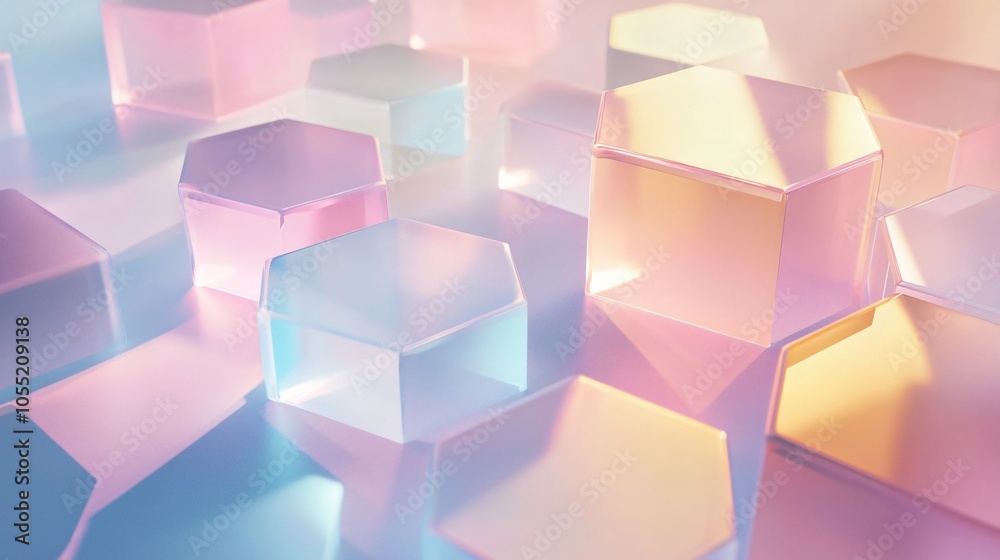 Abstract Hexagon Pattern in Pastel Colors Abstract Hexagon Pattern in Pastel Colors