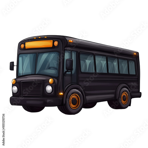 Generative ai illustration Cartoon of a Black city bus