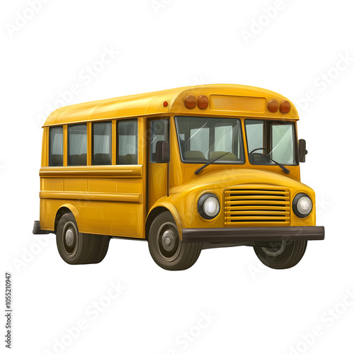 Generative ai illustration Cartoon of a Yellow schoolbus