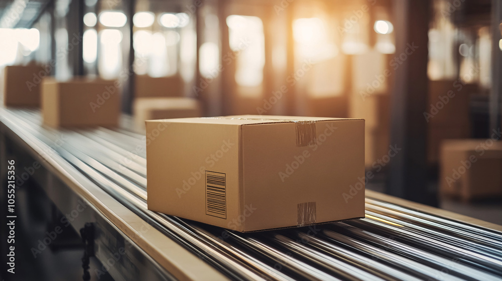 Cardboard boxes on conveyor rollers ready to be shipped by courier for distribution.
Cardboard boxes on conveyor rollers ready to be shipped by courier for distribution.