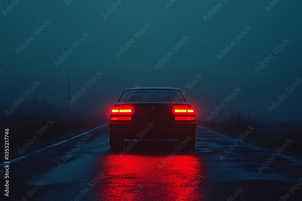 Car in the Fog: A Moody Night Drive Car in the Fog: A Moody Night Drive