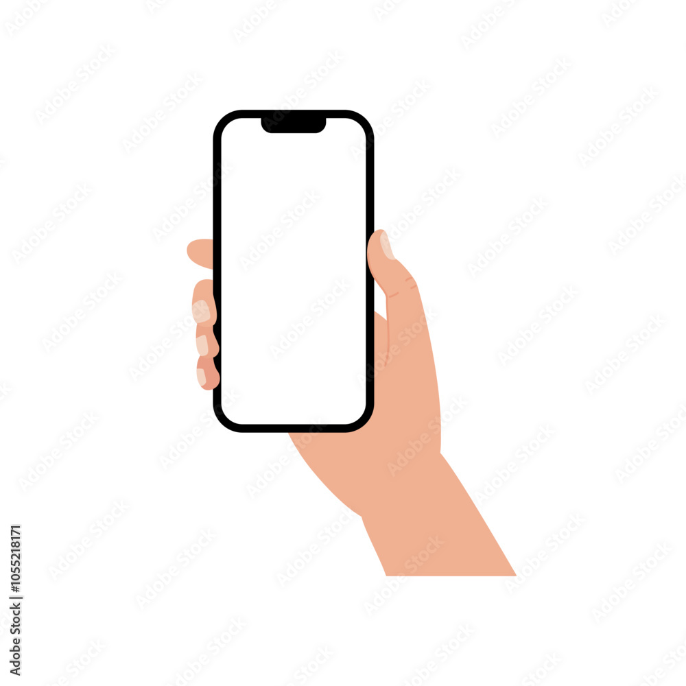 hand holding blank smartphone