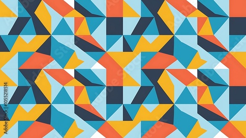 Abstract Geometric Triangular Vector Seamless Pattern Background