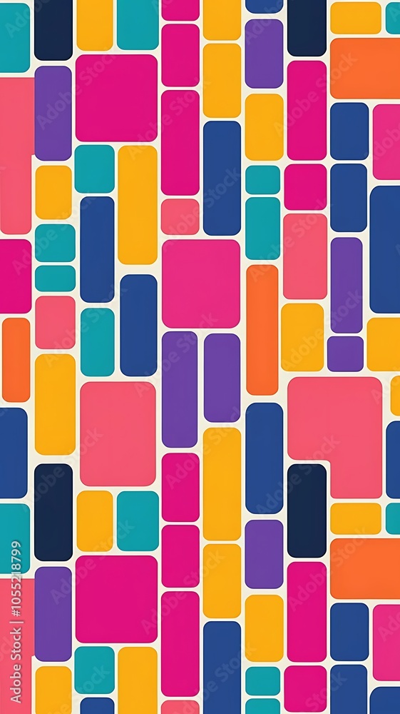 Seamless white pattern with colorful translucent uneven rectangles Seamless white pattern with colorful translucent uneven rectangles