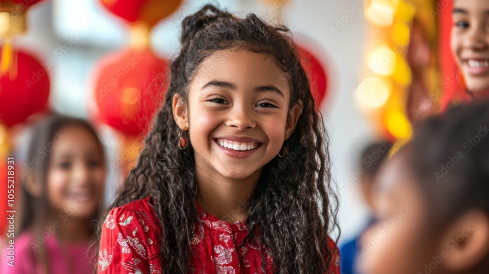 Diverse group learns Chinese New Year traditions inclusive stock image Diverse group learns Chinese New Year traditions inclusive stock image