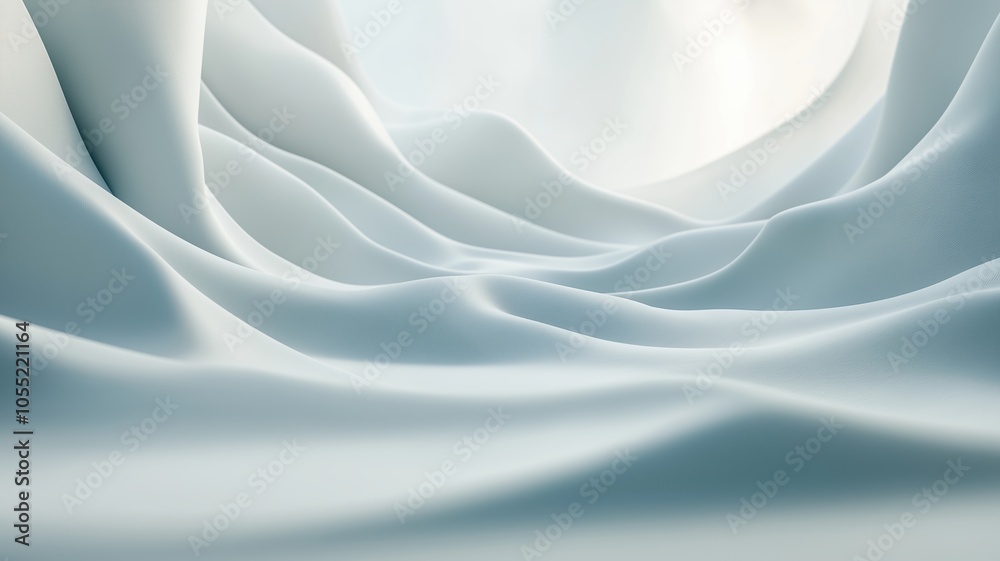 Fototapeta premium Soft Ripples of White Fabric Under Gentle Sunlight