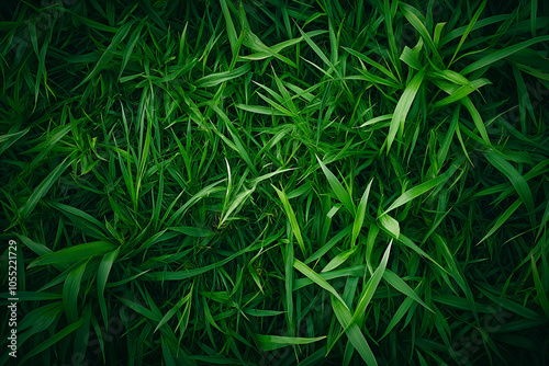 Top view of green grass texture.