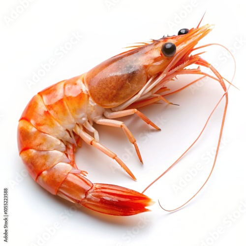 Wallpaper Mural A single shrimp close-up is isolated on a white background. Torontodigital.ca