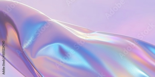 Abstract pastel waves in iridescent hues, mesmerizing surreal visual art creation.