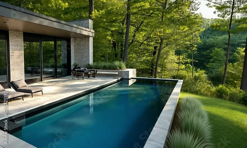 Luxurious backyard with swimming pool