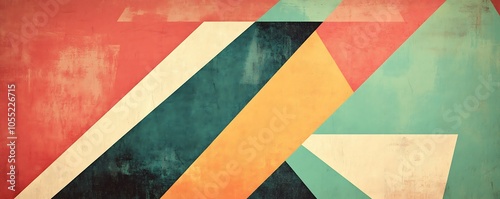 Abstract geometric design featuring vibrant colors and shapes. photo