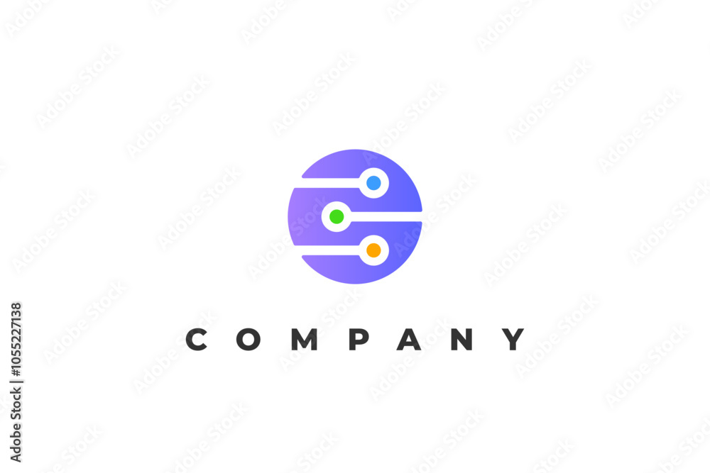 Minimalist tech logo for a startup circle Minimalist tech logo for a startup circle