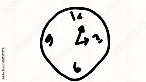 Time or clocks move quickly. Doodle looping animation on white background
