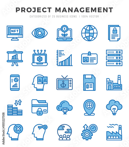 Project Management Icon Bundle 25 Icons for Websites and Apps