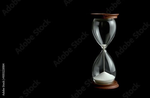 hourglass isolated on black