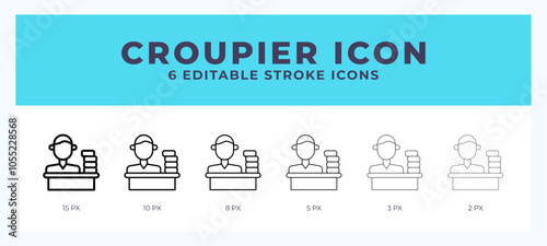 Croupier line icon vector illustration in trendy style.