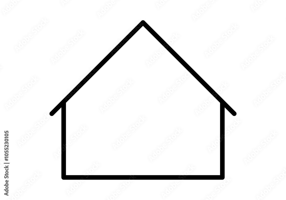 Icono negro de una casa en fondo blanco Icono negro de una casa en fondo blanco