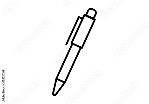 Icono negro de bolígrafo en fondo blanco