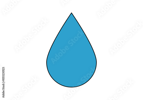 Icono de gota de agua azul en fondo blanco