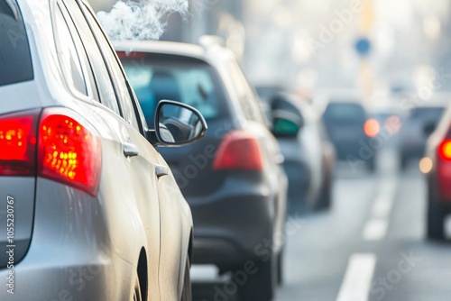 Close-up of Car Exhaust Pipes Emitting Fumes