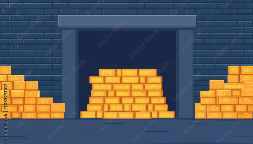 A stylized image of gold bricks stacked in a secure vault, showcasing wealth and storage against a deep blue background. A stylized image of gold bricks stacked in a secure vault, showcasing wealth and storage against a deep blue background.